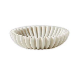 Handcrafted White Ruffle Bowl