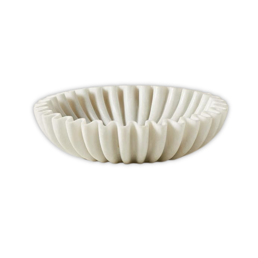 Handcrafted White Ruffle Bowl