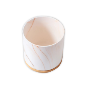 Marble Aura Planter Pot With Coaster Set Of 2